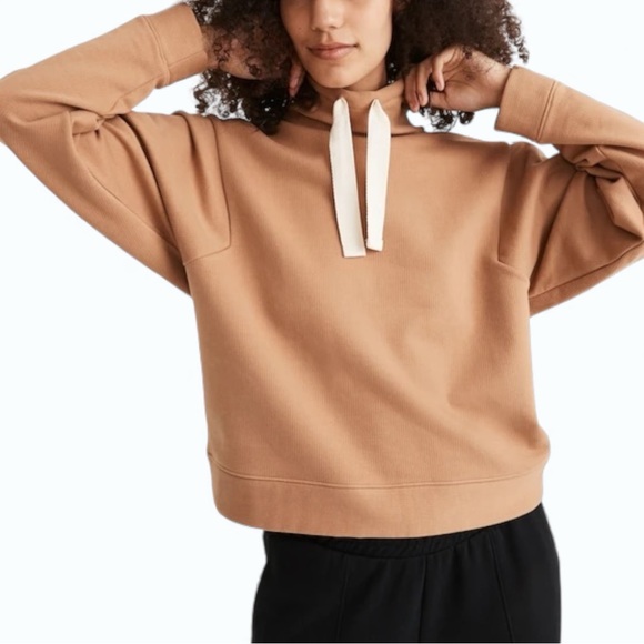 Madewell Tops - Madewell MWL Ribbed Funnelneck Sweatshirt Neutral Earthen Clay XL Cozy Casual